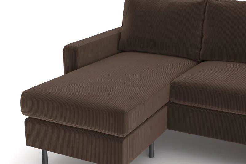 Peppe 4-personers Højrevendt U-formet Sofa med Divan og Chaiselong i Manchester - Brun - Møbler - Sofaer - U Sofa