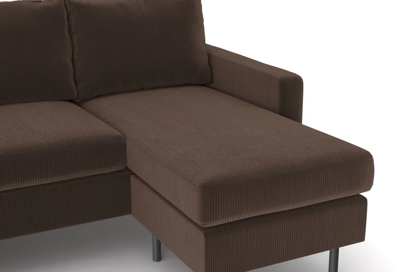 Peppe 4-personers Venstrevendt U-formet Sofa med Divan og Chaiselong i Manchester - Brun - Møbler - Sofaer - U Sofa