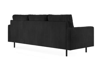 Peppe 4-personers Højrevendt L-formet Chaiselongsofa i Manchester - Sort - Møbler - Sofaer - Sofa med chaiselong
