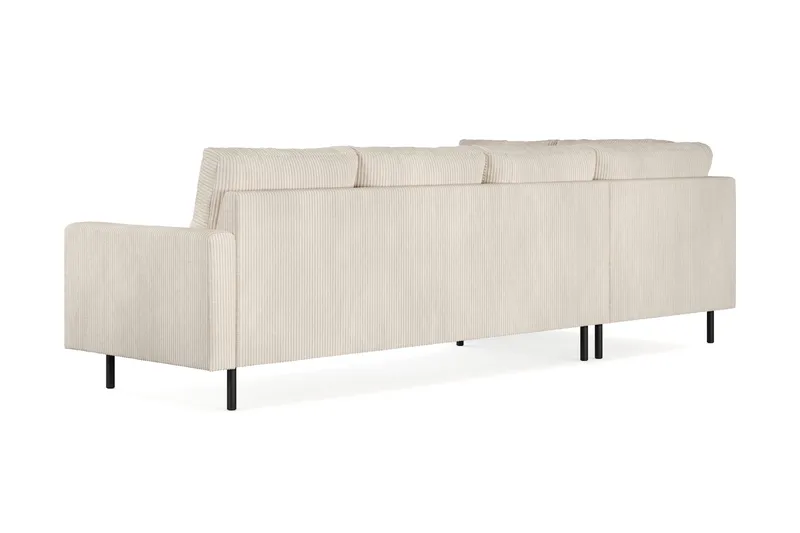 Peppe 4-personers Venstrevendt L-formet Chaiselongsofa i Manchester - Beige - Møbler - Sofaer - Sofa med chaiselong - 4 personers sofa med chaiselong