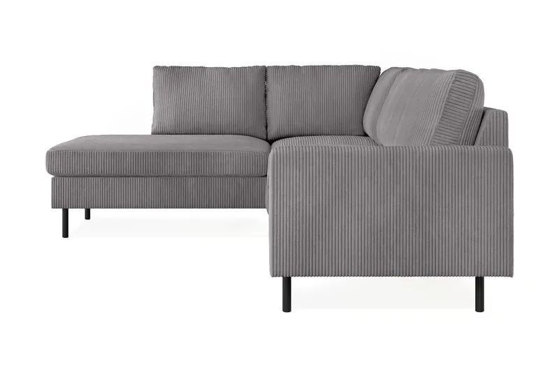 Peppe 4-personers Venstrevendt L-formet Chaiselongsofa i Manchester - Mørkegrå - Møbler - Sofaer - Sofa med chaiselong - 4 personers sofa med chaiselong