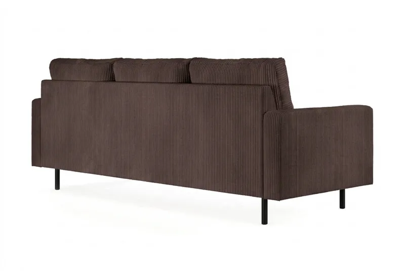 Peppe 4-personers Højrevendt L-formet Chaiselongsofa i Manchester - Mørk brun - Møbler - Sofaer - Sofa med chaiselong