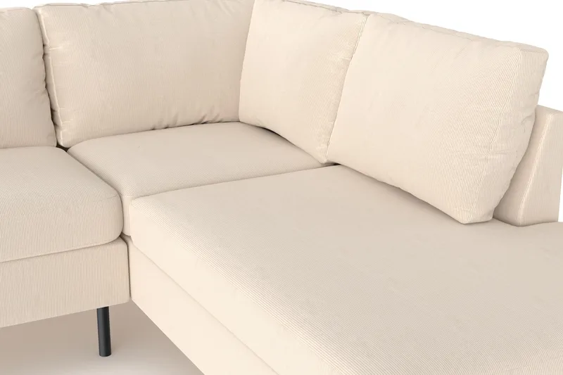 Peppe 4-personers Højrevendt L-formet Chaiselongsofa i Manchester - Greige - Møbler - Sofaer - Sofa med chaiselong