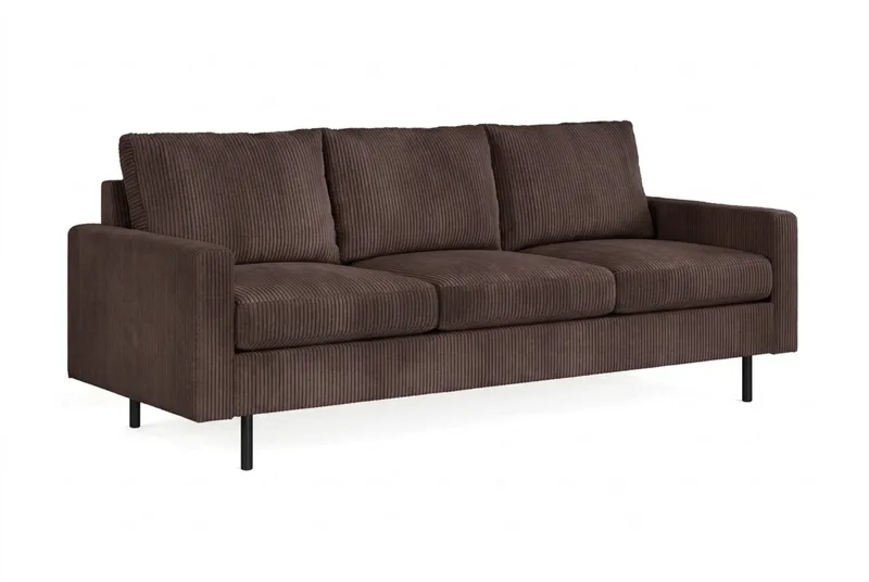 Peppe 4-personers Venstrevendt L-formet Chaiselongsofa i Manchester - Mørk brun - Møbler - Sofaer - 3 personers sofa