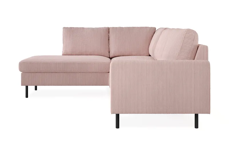 Peppe 4-personers Venstrevendt L-formet Chaiselongsofa i Manchester - Rosa - Møbler - Sofaer - Sofa med chaiselong - 4 personers sofa med chaiselong