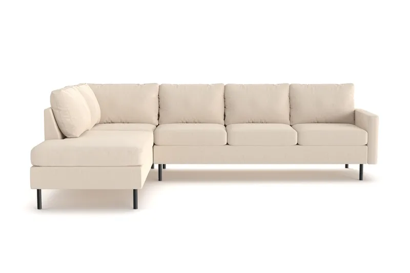 Peppe 4-personers Venstrevendt L-formet Chaiselongsofa i Manchester, Greige