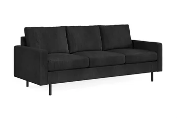 Peppe 4-personers Venstrevendt L-formet Chaiselongsofa i Manchester - Sort - Møbler - Sofaer - 3 personers sofa