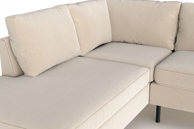 Peppe 4-personers Venstrevendt L-formet Chaiselongsofa i Manchester - Greige - Møbler - Sofaer - Sofa med chaiselong