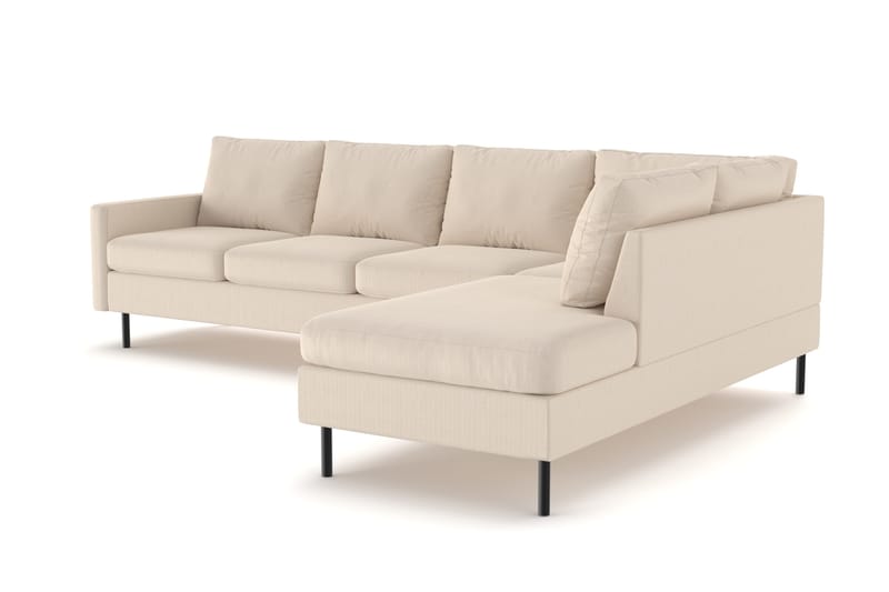 Peppe 4-personers Højrevendt L-formet Chaiselongsofa i Manchester - Greige - Møbler - Sofaer - Sofa med chaiselong