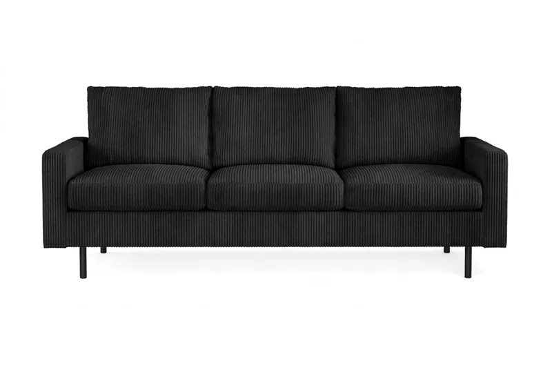 Peppe 4-personers Venstrevendt L-formet Chaiselongsofa i Manchester, Sort