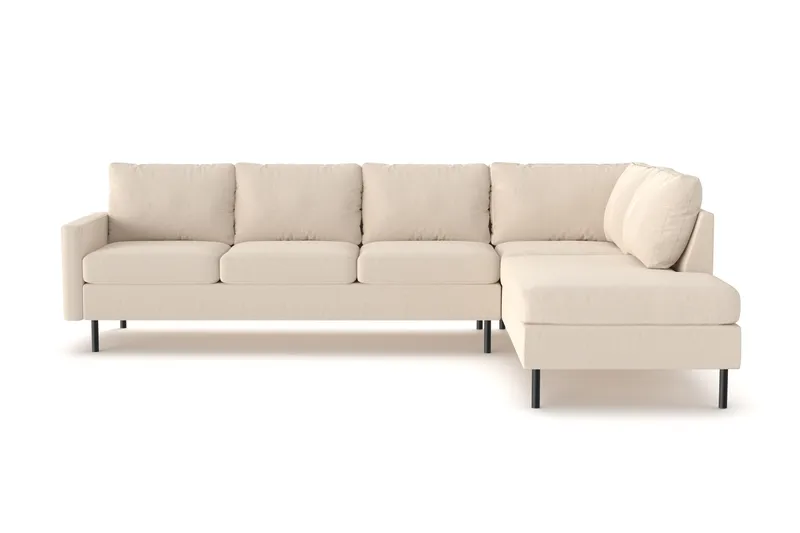 Peppe 4-personers Højrevendt L-formet Chaiselongsofa i Manchester, Greige