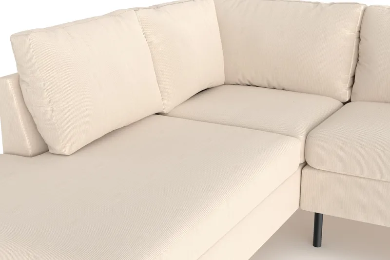 Peppe 4-personers Venstrevendt L-formet Chaiselongsofa i Manchester - Greige - Møbler - Sofaer - Sofa med chaiselong