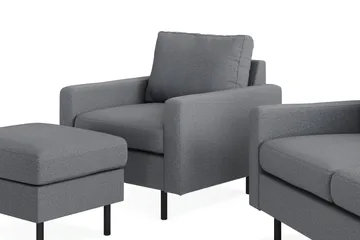 Peppe Sofaarrangement 3-personers Sofa + Lænestol + Fodskammel i Stof - Lysegrå - Møbler - Sofaer - Sofagrupper