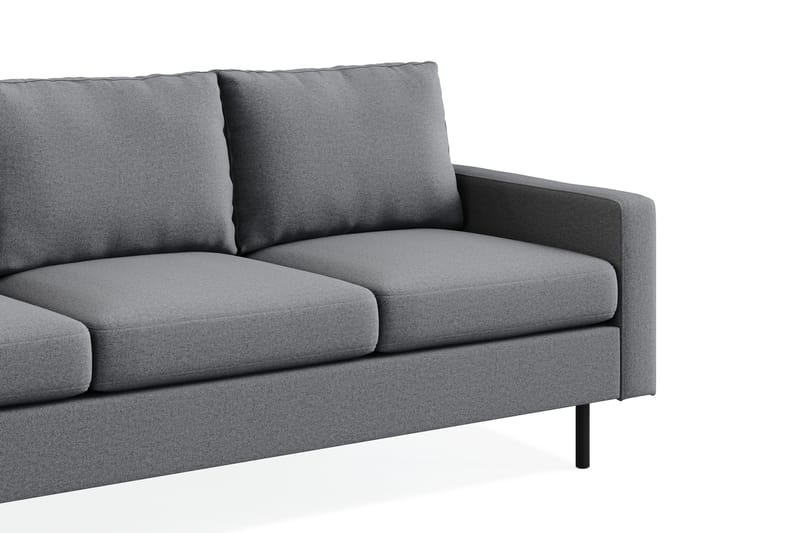 Peppe Sofaarrangement 3-personers Sofa + Lænestol + Fodskammel i Stof - Lysegrå - Møbler - Sofaer - Sofagrupper