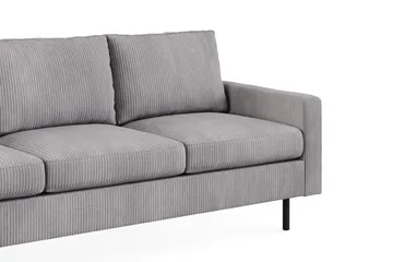 Peppe Sofaarrangement 3-personers Sofa + Lænestol + Fodskammel i Manchester - Grå - Møbler - Sofaer - Sofagrupper