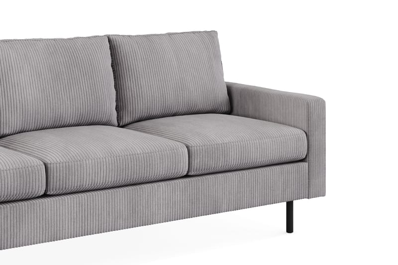 Peppe Sofaarrangement 3-personers Sofa + Lænestol + Fodskammel i Manchester - Grå - Møbler - Sofaer - Sofagrupper