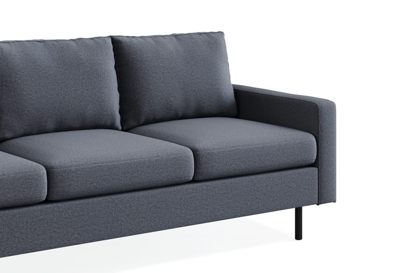 Peppe Sofagruppe 3-personers Sofa + Lænestol + Fodskammel i Stof - Mørkegrå - Møbler - Sofaer - Sofagrupper