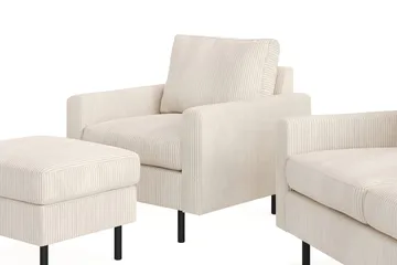 Peppe Sofagruppe 3-personers Sofa + Lænestol + Fodskammel i Manchester - Beige - Møbler - Sofaer - Sofagrupper