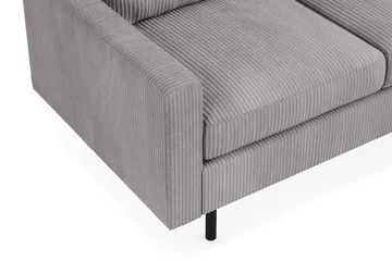 Peppe Sofagruppe 3-personers Vendbar L-formet Chaiselongsofa + Lænestol + Fodskammel i Manchester - Mørkegrå - Møbler - Sofaer - Sofagrupper