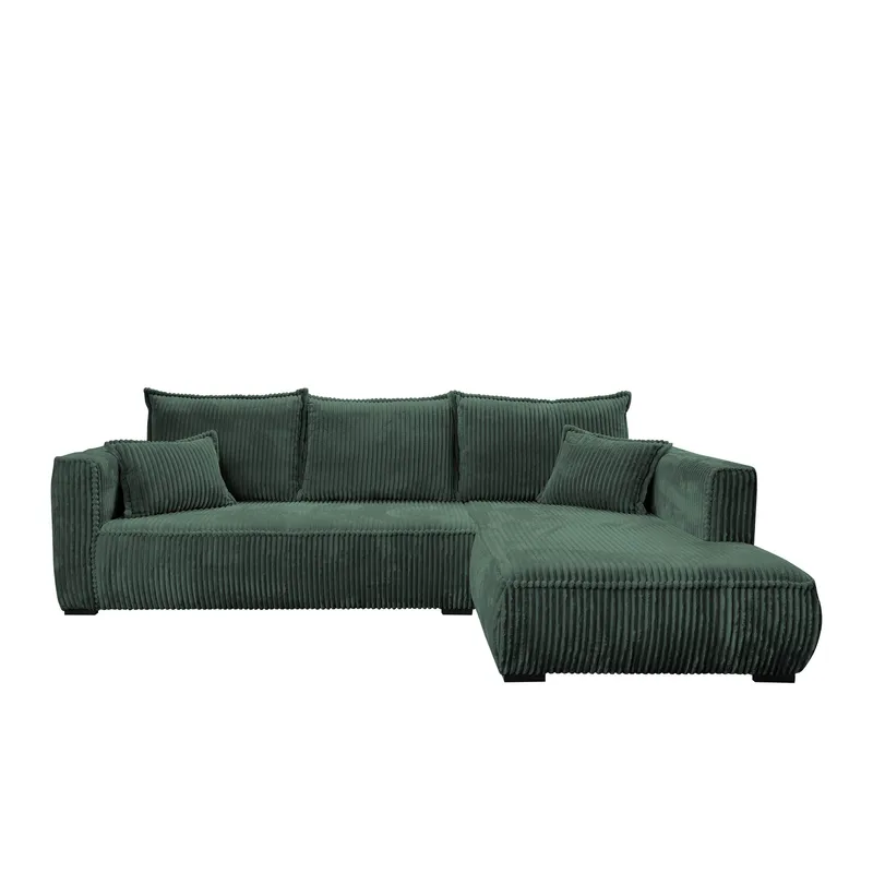 Puente 4-personers sofa med chaiselong - mørkegrøn - Møbler - Sofaer - Hjørnesofa