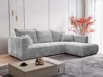 Puente 4-personers sofa med chaiselong - lysegrå - Møbler - Sofaer - Sofa med chaiselong