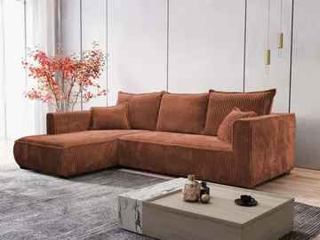 Puente 4-personers sofa med chaiselong - rustbrun - Møbler - Sofaer - Sofa med chaiselong