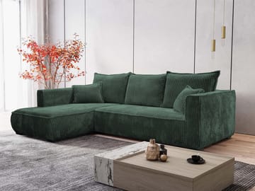 Puente 4-personers sofa med chaiselong - mørkegrøn - Møbler - Sofaer - Sofa med chaiselong