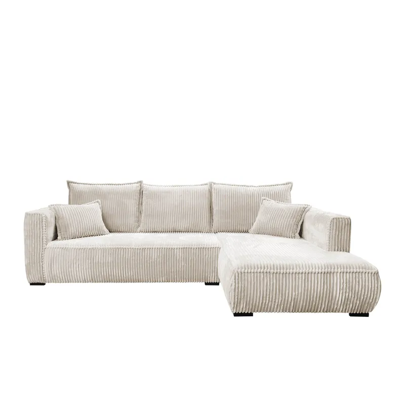 Puente 4-personers sofa med chaiselong, beige