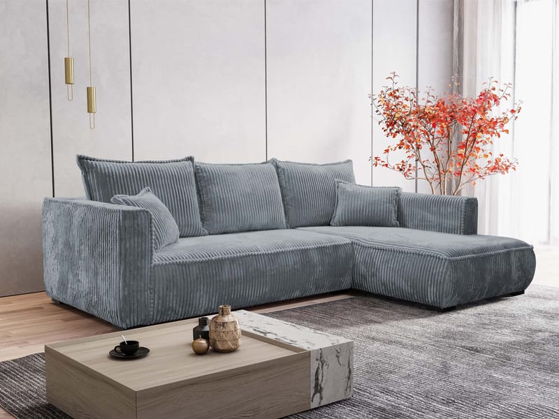 Puente 4-personers sofa med chaiselong - blå - Møbler - Sofaer - Hjørnesofa