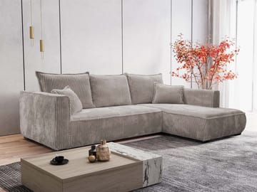 Puente 4-personers sofa med chaiselong - grå - Møbler - Sofaer - Sofa med chaiselong