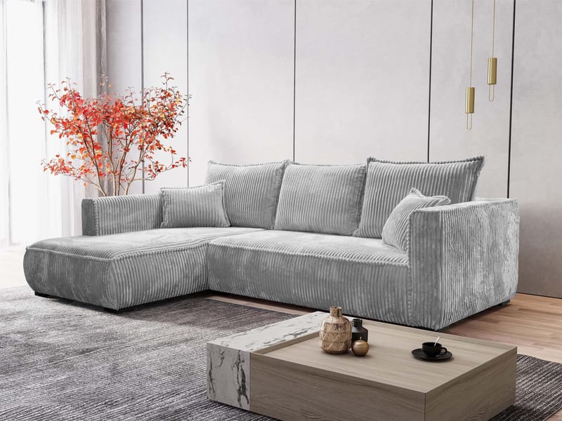 Puente 4-personers sofa med chaiselong - lysegrå - Møbler - Sofaer - Hjørnesofa