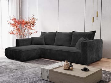 Puente 4-personers sofa med chaiselong - sort - Møbler - Sofaer - Sofa med chaiselong
