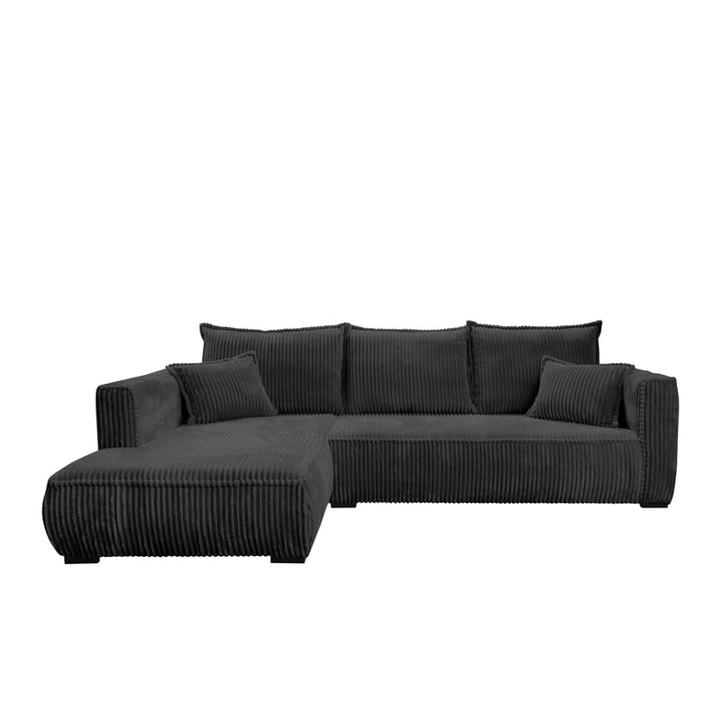 Puente 4-personers sofa med chaiselong - sort - Møbler - Sofaer - Hjørnesofa