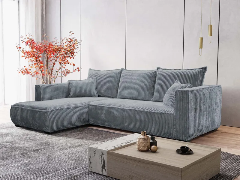 Puente 4-personers sofa med chaiselong - grå - Møbler - Sofaer - Hjørnesofa