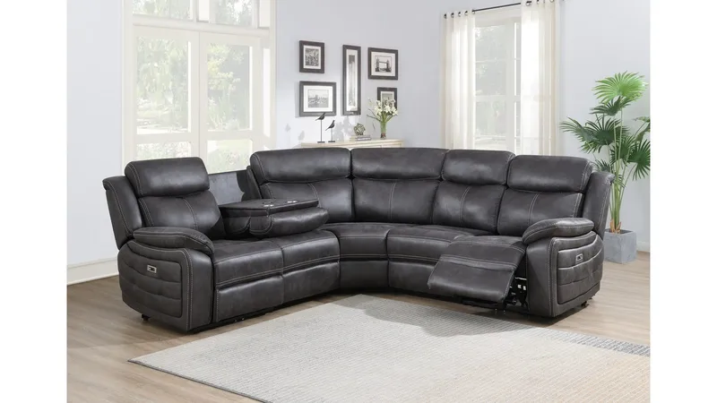 Reclinerhjørnesofa Rindal Manuel, brungrå