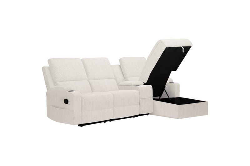 Reclinersofa med hjørne Loft24 Hjørnesofa 3-personers Loft24 Dallas Vit Höger - Møbler - Sofaer - Recliner sofaer
