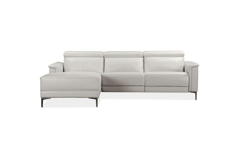 Reclinersofa med hjørne Loft24 Hjørnesofa 3-personers Lund Cream White Vänster - Møbler - Sofaer - Lædersofaer