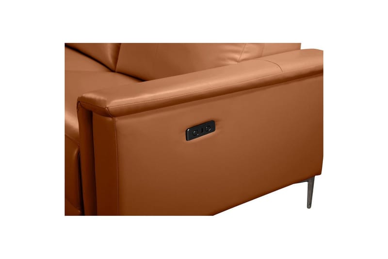 Reclinersofa med hjørne Loft24 Hjørnesofa 3-personers Lund Brun Vänster - Møbler - Sofaer - Lædersofaer