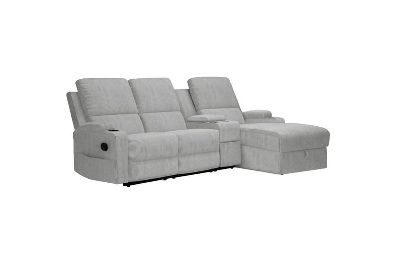 Reclinersofa med hjørne Loft24 Hjørnesofa 3-personers Loft24 Dallas Grå Höger - Møbler - Sofaer - Recliner sofaer
