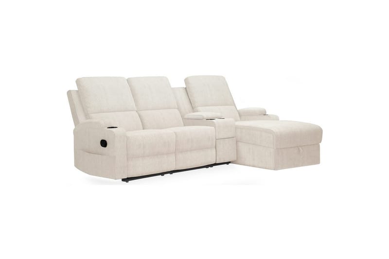 Reclinersofa med hjørne Loft24 Hjørnesofa 3-personers Loft24 Dallas Vit Höger - Møbler - Sofaer - Recliner sofaer