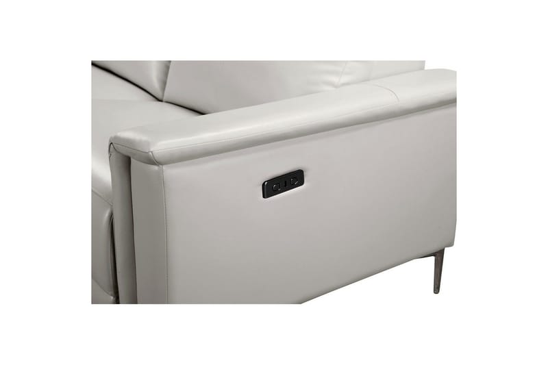 Reclinersofa med hjørne Loft24 Hjørnesofa 3-personers Lund Cream White Vänster - Møbler - Sofaer - Lædersofaer
