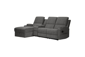 Reclinersofa med hjørne Loft24 Hjørnesofa 3-personers Loft24 Dallas Grå Vänster - Møbler - Sofaer - Recliner sofaer