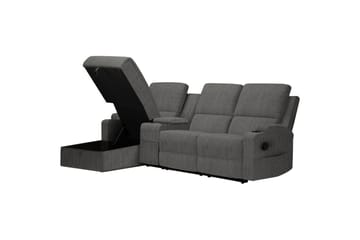 Reclinersofa med hjørne Loft24 Hjørnesofa 3-personers Loft24 Dallas Grå Vänster - Møbler - Sofaer - Recliner sofaer