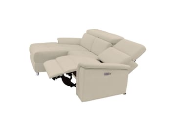 Reclinersofa med hjørne Loft24 Hjørnesofa 3-personers Pareli Vit Vänster - Møbler - Sofaer - Recliner sofaer