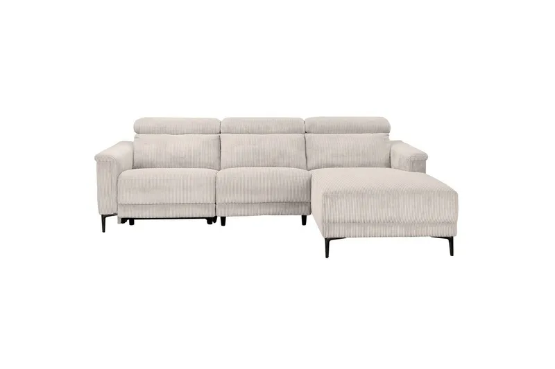 Reclinersofa med hjørne Loft24 Hjørnesofa 3-personers Loft24 Lund Hvid 0 - Møbler - Sofaer - Recliner sofaer
