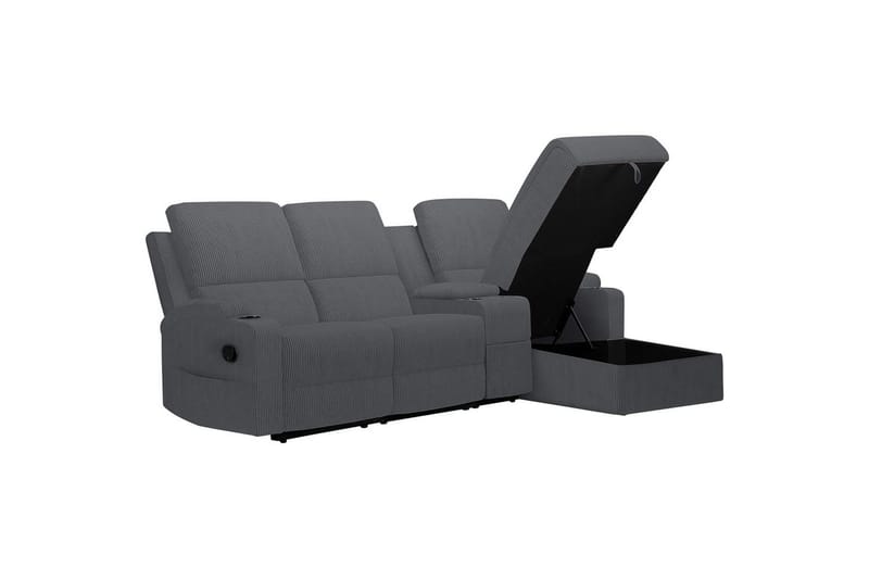 Reclinersofa med hjørne Loft24 Hjørnesofa 3-personers Loft24 Dallas Grå Højrevendt - Møbler - Sofaer - Recliner sofaer