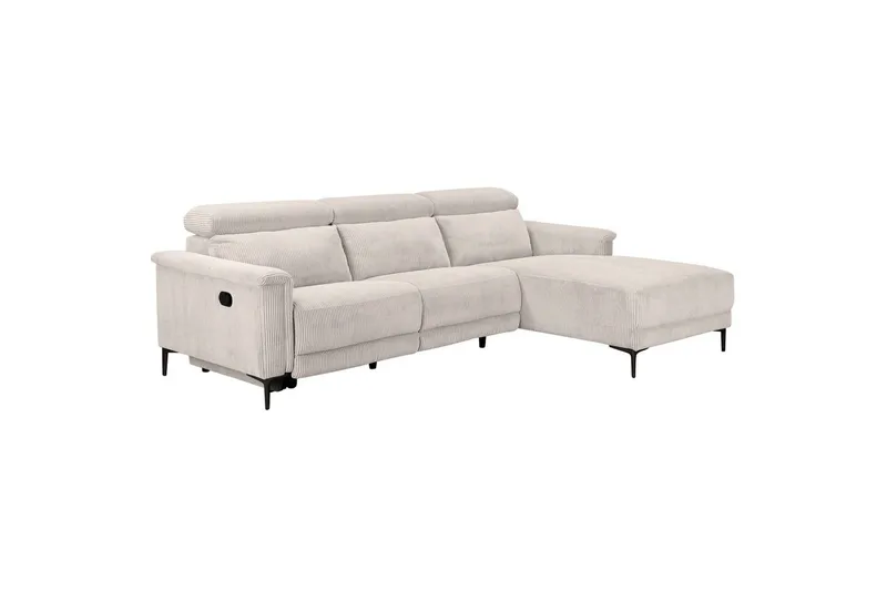 Reclinersofa med hjørne Loft24 Hjørnesofa 3-personers Loft24 Lund Hvid 0 - Møbler - Sofaer - Recliner sofaer