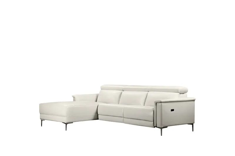 Reclinersofa med hjørne Loft24 Hjørnesofa 3-personers Lund Cream White Vänster, undefined