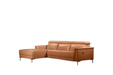 Reclinersofa med hjørne Loft24 Hjørnesofa 3-personers Lund Brun Vänster