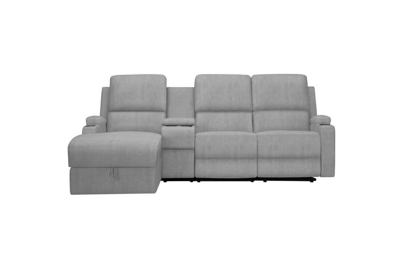 Reclinersofa med hjørne Loft24 Hjørnesofa 3-personers Loft24 Dallas Grå Venstrevendt